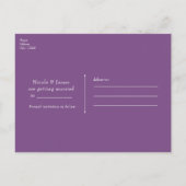 ピーコックフェザーピンク&ブルーボホ日付を保存 案内ポストカード (裏面)