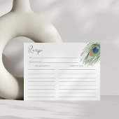 ピーコックフェザーブライダルシャワーレシピカード ポストカード