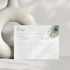ピーコックフェザーブライダルシャワーレシピカード ポストカード