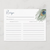 ピーコックフェザーブライダルシャワーレシピカード ポストカード (正面)