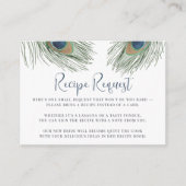 ピーコックフェザーブライダルシャワーレシピ要求 エンクロージャーカード (正面)