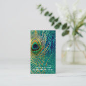 ピーコックフェザーブルーティール(緑がかった色)金ゴールドボーホフレンド参照 紹介カード (スタンド正面)