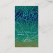 ピーコックフェザーブルーティール(緑がかった色)金ゴールドボーホフレンド参照 紹介カード (裏面)