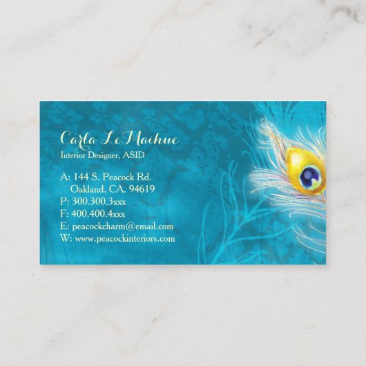 ピーコックフェザープロフェッショナル 名刺 (裏面)