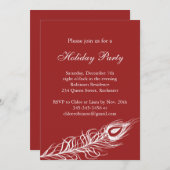 ピーコックフェザーホリデーパーティー招待状 招待状 (正面/裏面)