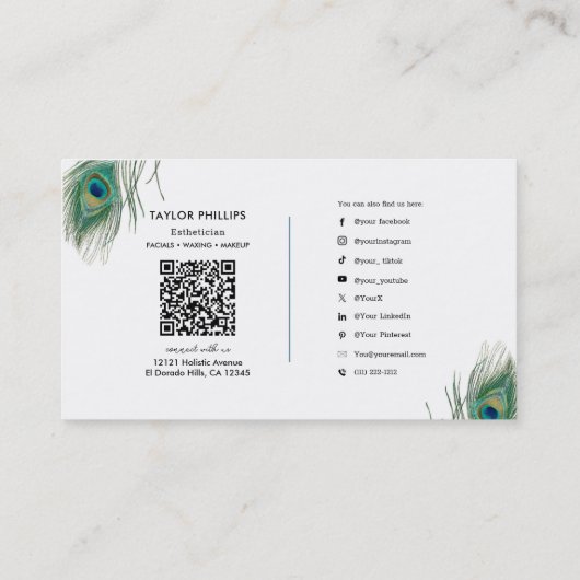 ピーコックフェザーボーエレガントホ 名刺 (裏面)