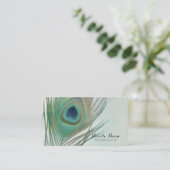 ピーコックフェザーボーホシックウォーターカラーカスタム 名刺 (スタンド正面)