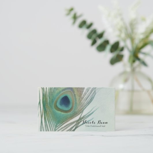 ピーコックフェザーボーホシックウォーターカラーカスタム 名刺 (スタンド正面)