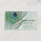 ピーコックフェザーボーホシックウォーターカラーカスタム 名刺 (裏面)