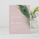 ピーコックフェザーポーズピーチテーマウェディングアクト 招待状 (スタンド正面)