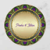 ピーコックフェザーモダン金ゴールド結婚インディアン メニュー (正面)