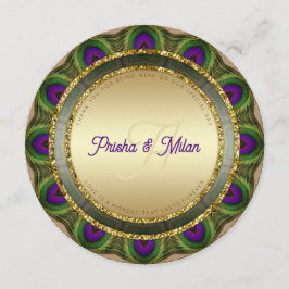 ピーコックフェザーモダン金ゴールド結婚インディアン メニュー