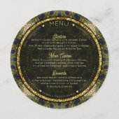 ピーコックフェザーモダン金ゴールド結婚インディアン メニュー (裏面)