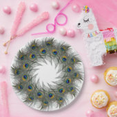 ピーコックフェザーリース紙プレート ペーパープレート (パーティー)