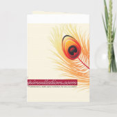 ピーコックフェザーレッ結婚ドズフォールデッド招待状 招待状 (裏面)