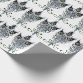 ピーコックフェザーヴィンテージアールヌーボーデザイン ラッピングペーパー (角)