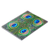 ピーコックフェザー万華鏡のように千変万化するパターンプリント ノートブック (左側)