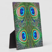 ピーコックフェザー万華鏡のように千変万化するパターンプリント フォトプラーク (側面)