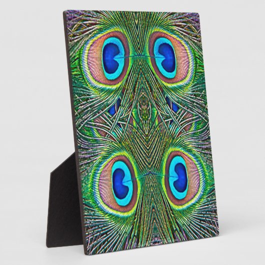 ピーコックフェザー万華鏡のように千変万化するパターンプリント フォトプラーク (側面)