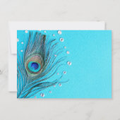 ピーコックフェザー宝石アクアブライダルシャワー 招待状 (裏面)