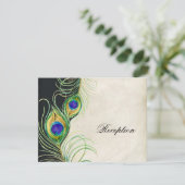 ピーコックフェザー披露宴招待状カード エンクロージャーカード (スタンド正面)