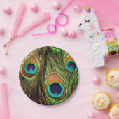 ピーコックフェザー紙プレート ペーパープレート (パーティー)