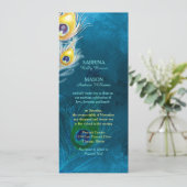 ピーコックフェザー素朴ピーコックブルー結婚ズ 招待状 (スタンド正面)