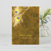 ピーコックフェザー素朴秋ブラウン結婚ズ 招待状 (スタンド正面)