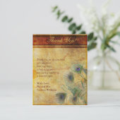 ピーコックフェザー結婚ズフラットサンキューカード 招待状 (スタンド正面)