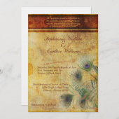 ピーコックフェザー結婚式招待状 招待状 (正面/裏面)