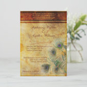 ピーコックフェザー結婚式招待状 招待状 (スタンド正面)