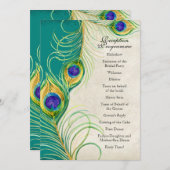 ピーコックフェザー結婚式招待状 招待状 (正面/裏面)