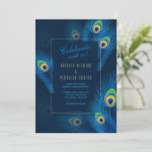 ピーコックフェザー結婚式招待状 招待状 (スタンド正面)