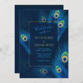 ピーコックフェザー結婚式招待状 招待状 (正面/裏面)