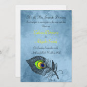 ピーコックフェザー結婚式招待状 招待状 (正面/裏面)