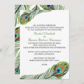 ピーコックフェザー結婚式招待状 招待状 (正面/裏面)