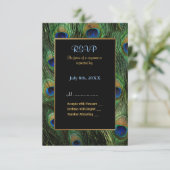 ピーコックフェザー結婚式招待状- RSVP (スタンド正面)