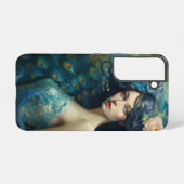 ピーコックフェザー美しい:ティール（緑がかった色）とブルーの女性 SAMSUNG GALAXYケース (裏面横)