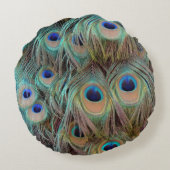 ピーコックフェザー装飾用クッション ラウンドクッション (裏面)