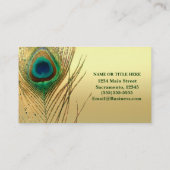 ピーコックフェザー金ゴールドエキゾチックカスタムボホシックGLAM 名刺 (裏面)