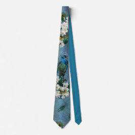 ピーコックフェザー&エメラルドグリーンメタリックシルク ネクタイ