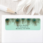 ピーコックフェザー&ストリングライト素朴招待状 ラベル (インサイチュ)