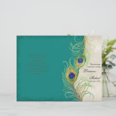 ピーコックフェザー – ティール（緑がかった色）、結婚式 プログラム (スタンド正面)
