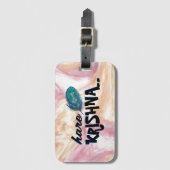 ピーコックフェザー・ヒンズー語 ラゲッジタグ (正面縦)