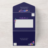 ピーコックフェザー&フラワーパープルキンセニェラ オールインワン招待状 (外側)