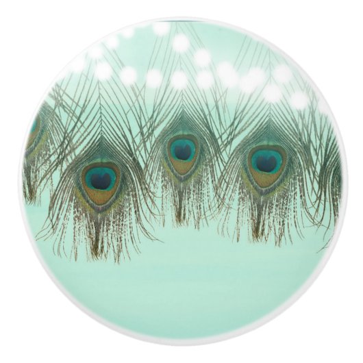 ピーコックフェザー&ライツシ素朴ックエレガント セラミックノブ (正面)