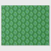 ピーコックフェザー、ライムグリーンのエメラルドグリーン ラッピングペーパー (フラット)
