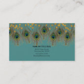 ピーコックフェザー&金ゴールドドットANYカラーボホシック 名刺 (裏面)