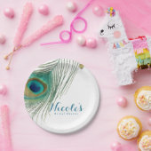 ピーコックフェザー&金ゴールドボホグラムパーティー ペーパープレート (パーティー)