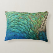 ピーコックフェザーIカラフル抽象芸術自然デザイン アクセントクッション (裏面)